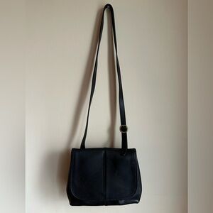 Leather Co by Liz Claiborne- Sleek Black Crossbody Bag